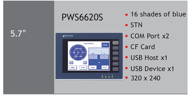 PWS6620S Màn hình cảm ứng HMI Hitech 5.7 Inch Mono STN LCD