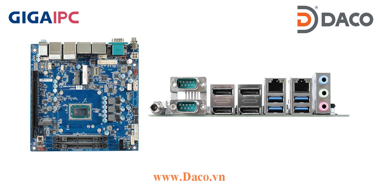mITX-1605A Main máy tính công nghiệp AMD® RYZEN™ V1605B Embedded Processor, 2xDDR4 RAM, PCIe Slot, 2xGbE LAN, , 10xUSB, 1xSata 6Gb/s