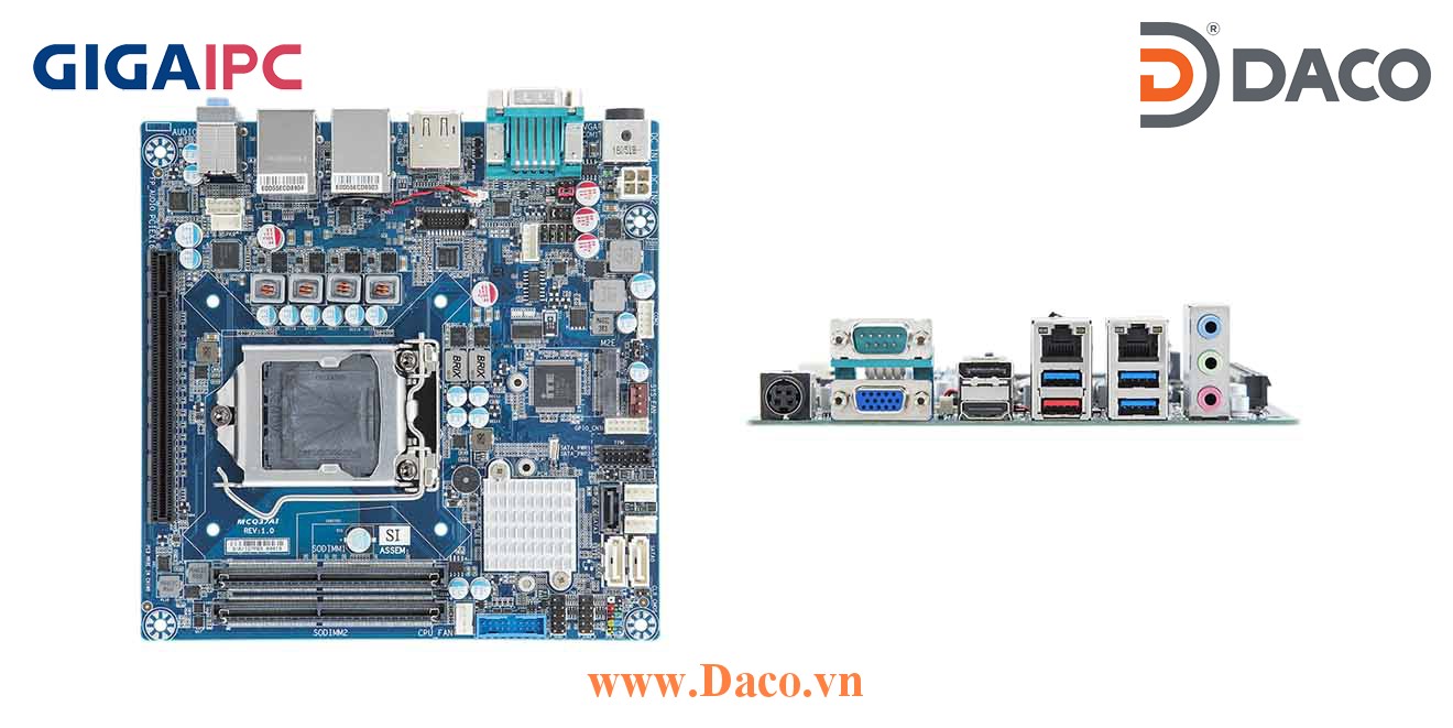 mITX-Q370A Main máy tính công nghiệp Intel® Core™ Processor thế hệ 8th, 9th, 2xDDR4 RAM, PCIe Slot, 2xGbE LAN, 2xCOM, 10xUSB, 3xSata 6Gb/s