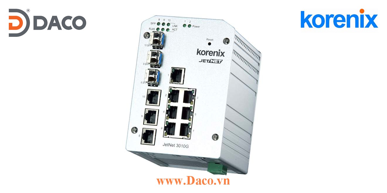 JetNet 3010G Korenix Unmanaged Switch công nghiệp Gigabit Ethernet 10 cổng LAN