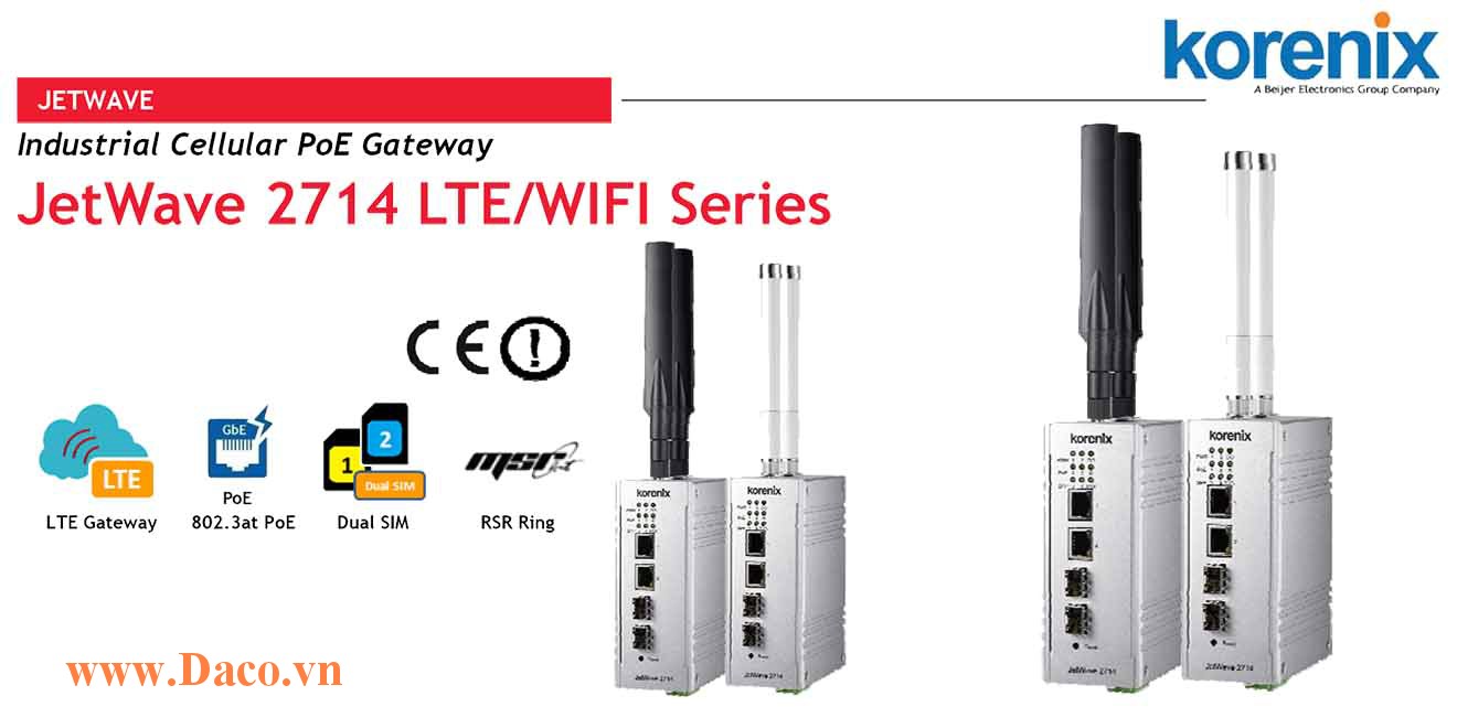 JetWave 2714GF Industrial Cellular +2GT PSE +2G SFP Gigabit Switch