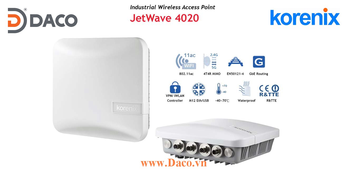 JetWave 4020 Korenix Switch không dây công nghiệp 2 Port