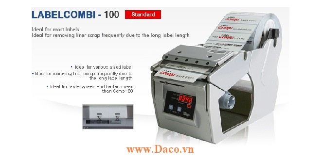 LabelCombi-100 Máy bóc tem nhãn, máy tách tem nhãn tự động kích thước tem nhãn 5~100mm