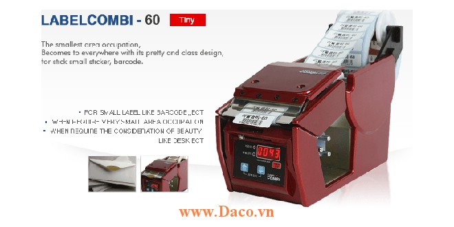 LabelCombi-60 Máy bóc tem nhãn, máy tách tem nhãn tự động kích thước tem nhãn 5~60mm