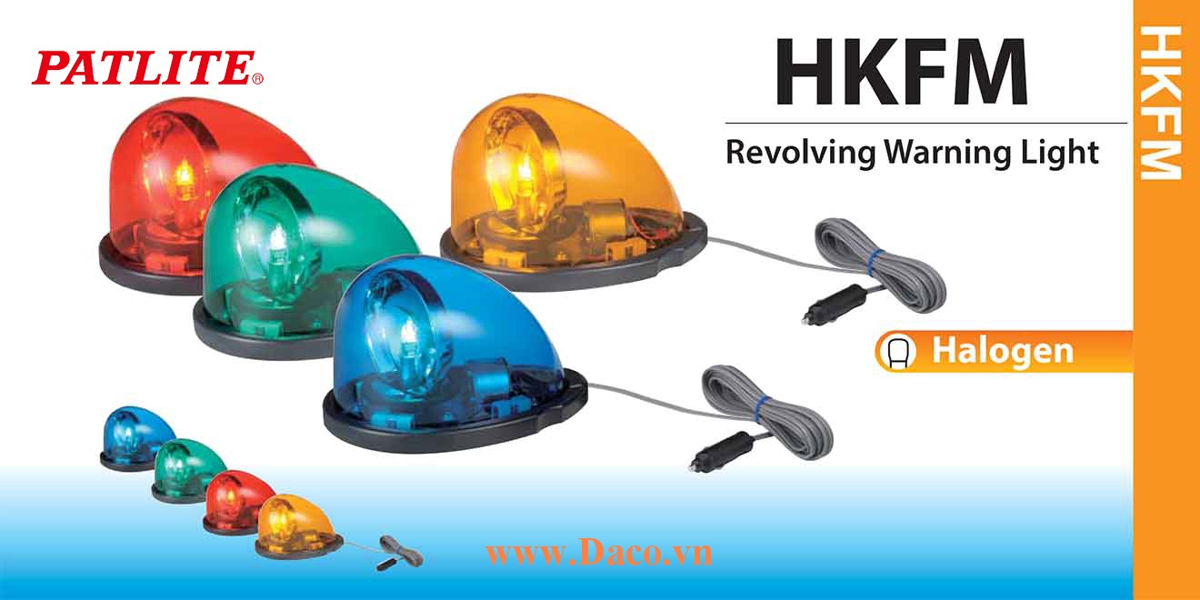 HKFM-102-R Đèn mai rùa giọt nước xe ưu tiên Patlite 180x122mm Bóng Halogen IP56