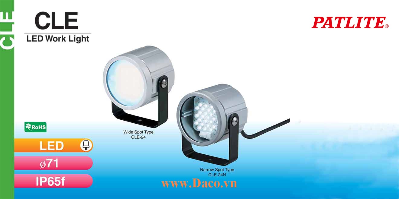 CLE-24 Đèn LED chiếu sáng máy công cụ Patlite Bóng LED Dài Φ71 IP65F