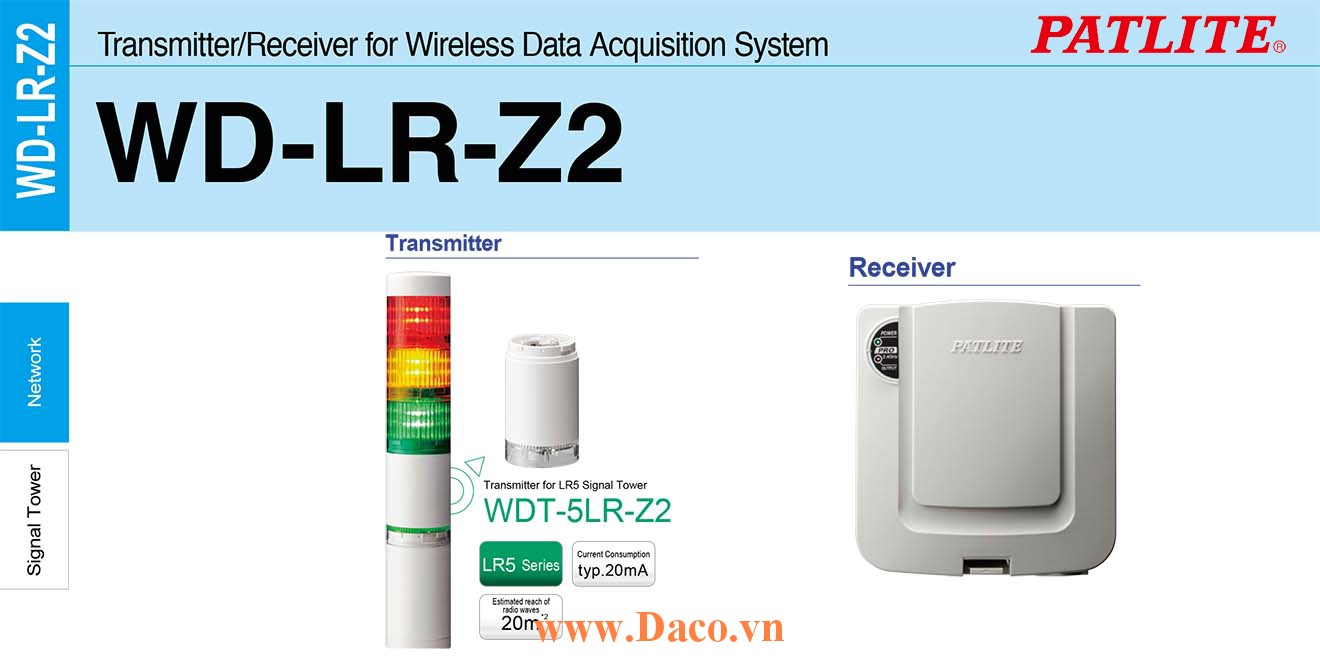 WDT-5LR-Z2 Module phát tín hiệu không dây cho đèn tháp Patlite Φ50 Wifi Đèn tháp LR5 IP65