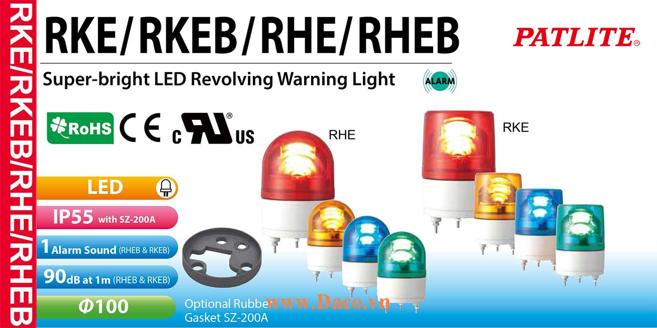 RHE-24-B Đèn báo quay Patlite Φ100 Bóng LED IP23