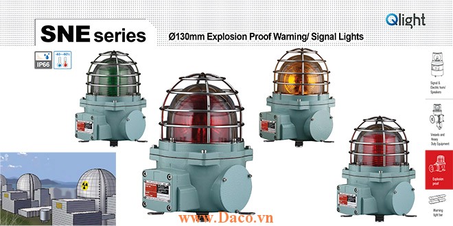 SNELR-24-R Đèn phòng nổ quay cảnh báo Qlight Φ152 Bóng LED  IP66-IECEx-ATEX-NEPSI-KIMM