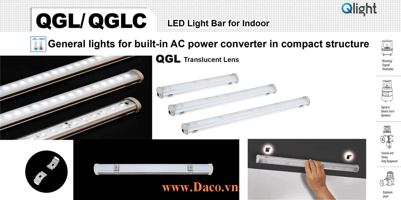 QGLC-200 Đèn LED chiếu sáng tủ điện Qlight Bóng LED Dài 200 mm