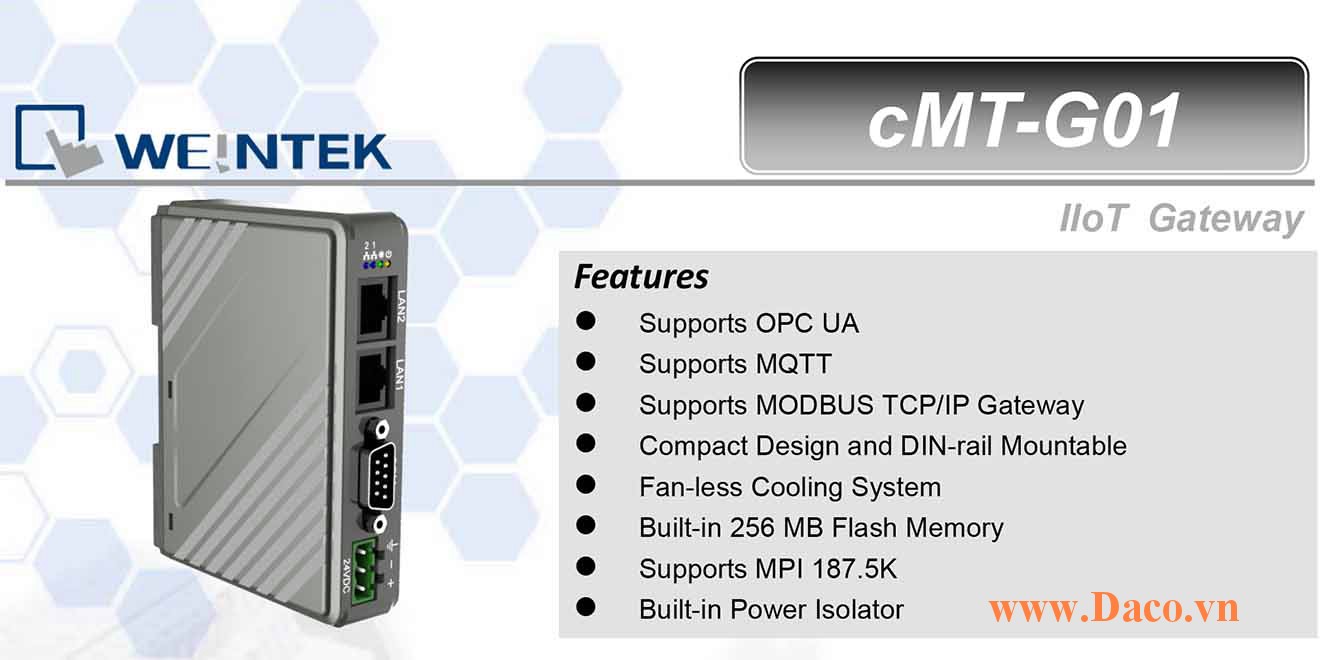 cMT-G01 Bộ chuyển đổi giao thức Weintek cMT RS232, RS422, RS485, LANx2