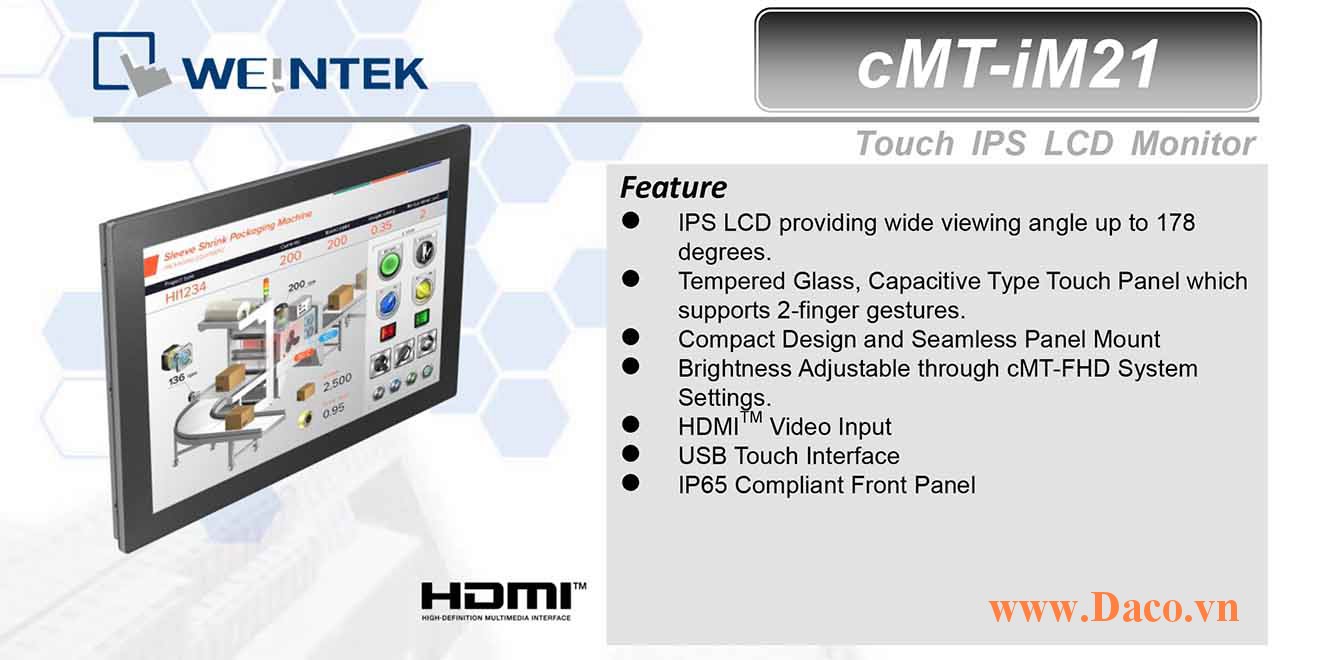 cMT-iM21 Màn hình cảm ứng HMI hiển thị Weintek cMT 21.5 Inch IPS Màu