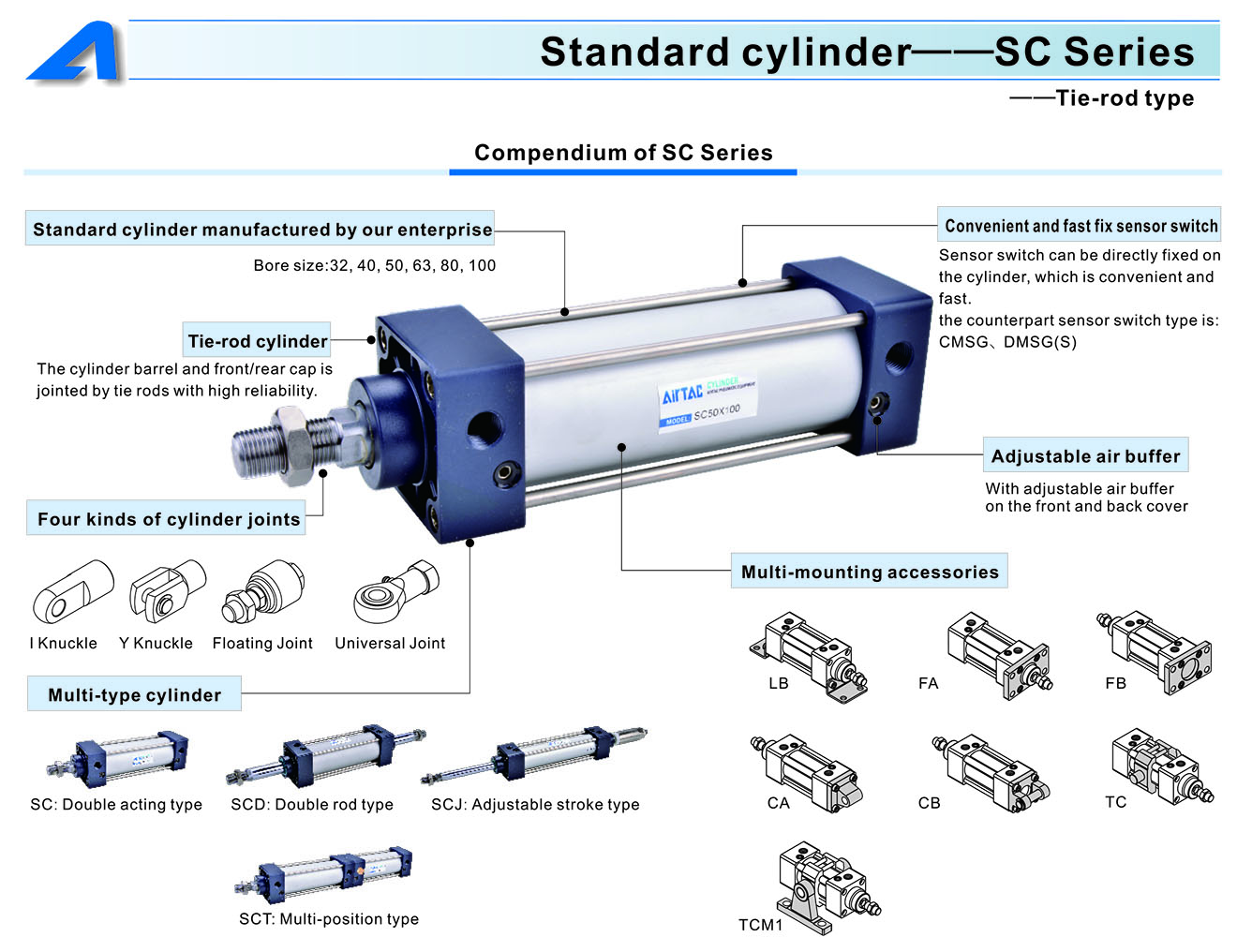 SC Cylinder Xi lanh khí nén Airtac