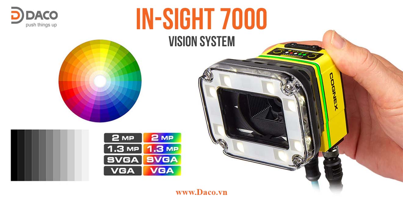 In-Sight 7600 Camera Công Nghiệp Cognex In-Sight 7000 Series, Monochrome and color, Hiệu suất 1x, CMOS, global shutter, Độ phân giải 640 x 480 Pixel