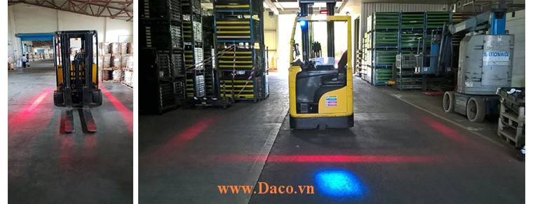 Đèn vạch vùng an toàn cho xe Forklift FLSZBL-TPB24W-B LED Osram, Xanh Blue, Ánh sáng đường thẳng, 10-110VDC, 24W, 152x60x57mm, IP67 Ung Dung