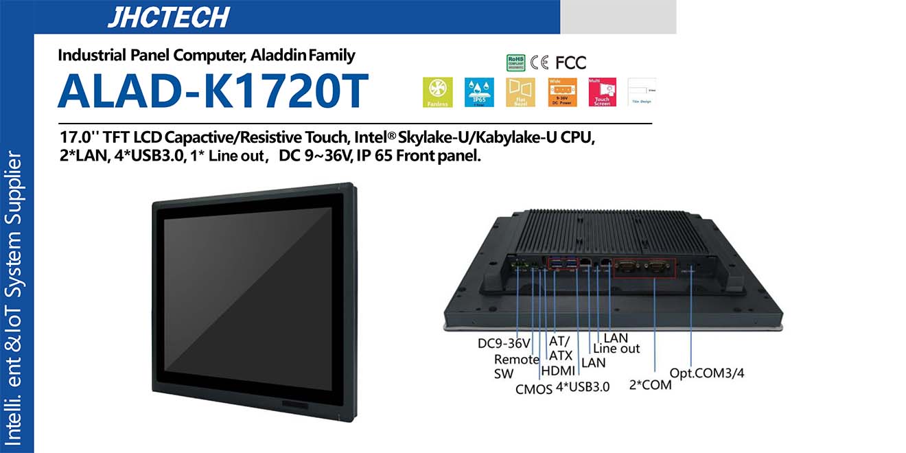 Máy tính Panel gắn tủ 17 Inch ALAD-K1720T Core i3/i5/i7, Celeron