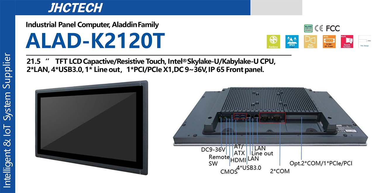 Máy tính Panel gắn tủ 21.5 Inch ALAD-K2120T Core i3/i5/i7, Celeron