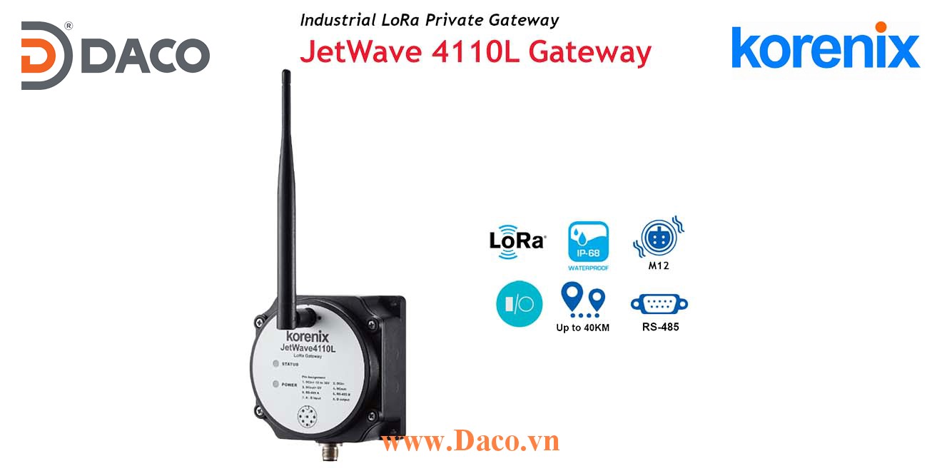 JetWave 4110L Korenix Gateway Switch không dây công nghiệp 21K ,  40Km Khoảng cách truyền