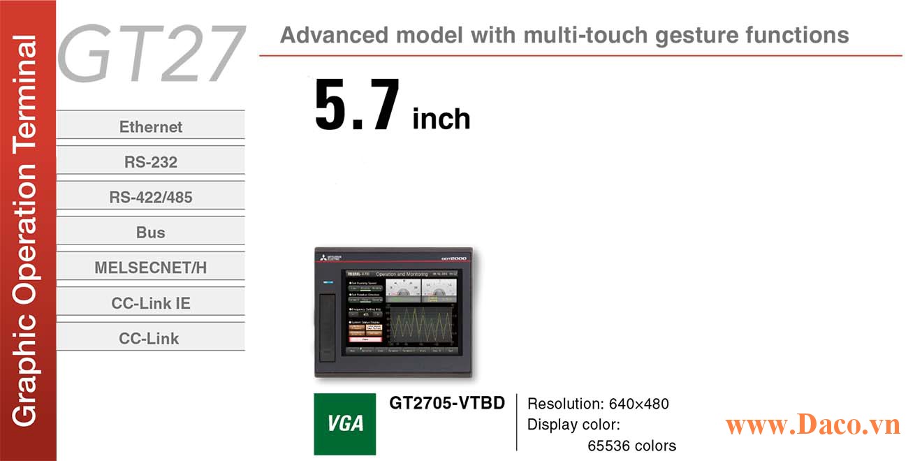 Màn hình cảm ứng Mitsubishi GT2705 HMI 5.7 Inch