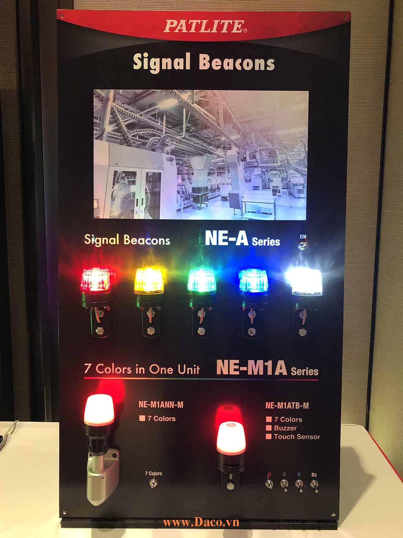 Hình ảnh thực tế sản phẩm đèn báo Patlite 7 màu NE-M1A