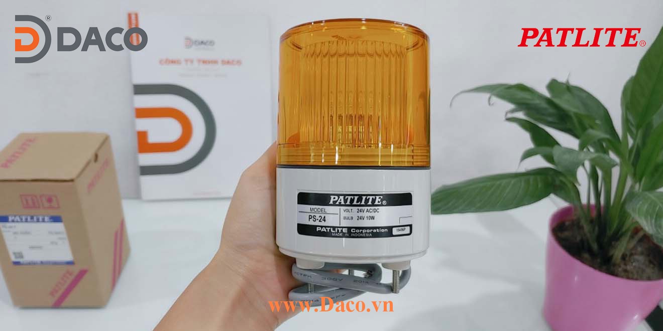 PS-24-Y Hình ảnh thực tế Đèn nhấp nháy báo hiệu cảnh báo tín hiệu bóng sợi đốt Patlite