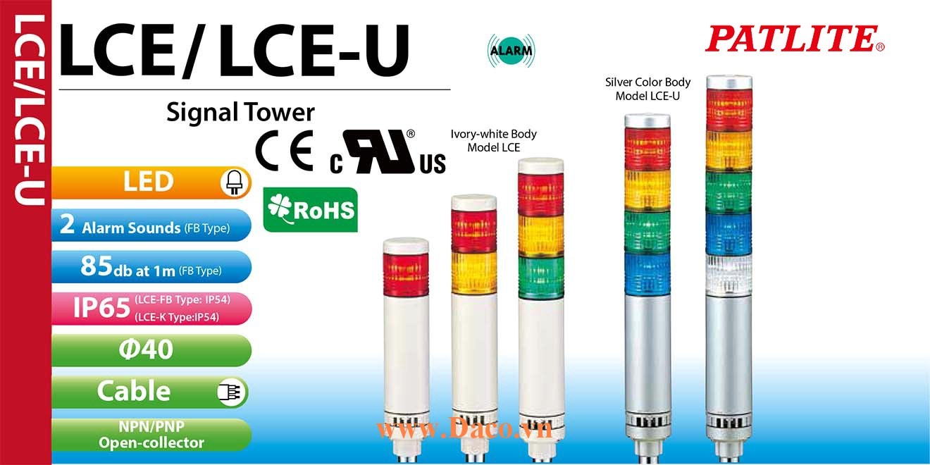 LCE-R-Y-G-B-C Module tầng màu đèn tháp Φ40 LCE-LCS Patlite