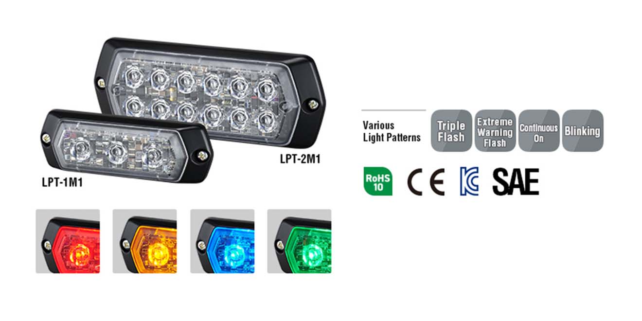 LPT-1M1-R Đèn báo hiệu Patlite dẹt Bóng LED Nhấp nháy IP68