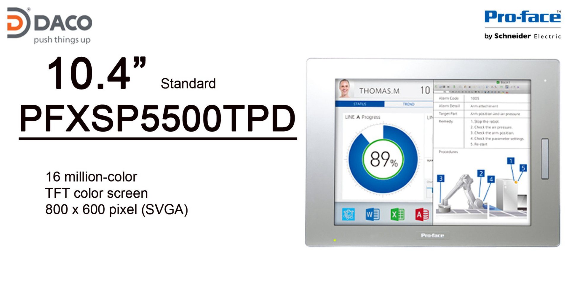 PFXSP5500TPD (SP5500TPD) (SP-5500TP) Màn hình cảm ứng HMI Proface 10.4 Inch Màn hình màu Series SP500