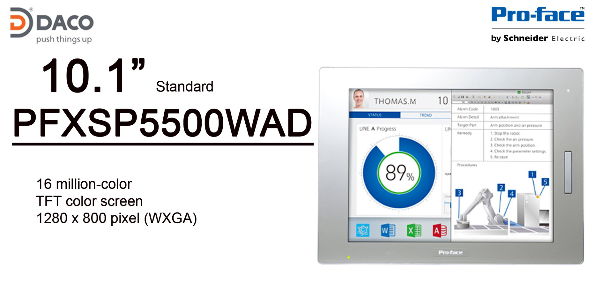 PFXSP5500WAD (SP5500WAD) (SP-5500WA) Màn hình cảm ứng HMI Proface 10.1 Inch Màn hình màu Series SP500