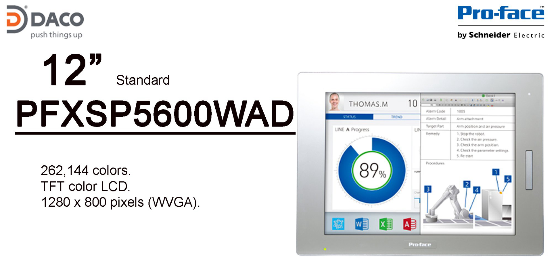 PFXSP5600WAD (SP5600WAD) (SP-5600WA) Màn hình cảm ứng HMI Proface 12 Inch Màn hình màu Series SP5000