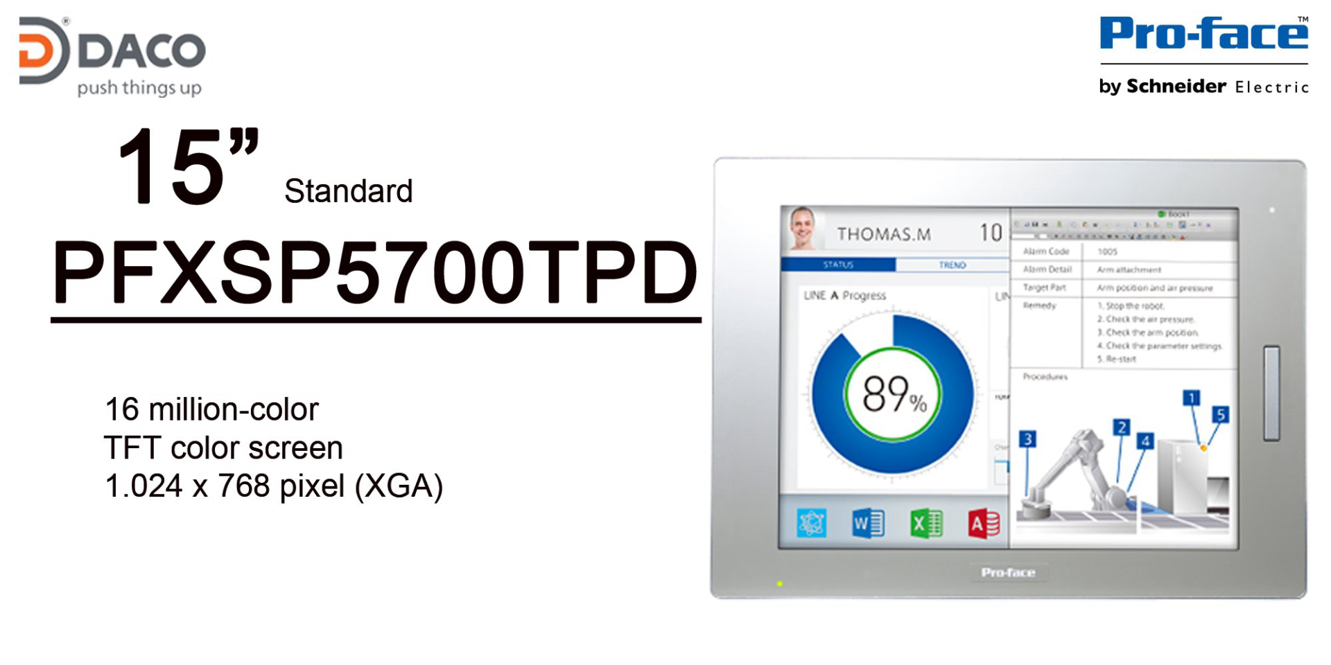 PFXSP5700TPD (SP5700TP) (SP-5700TP) Màn hình cảm ứng HMI Proface 15 Inch Màn hình màu Series SP5000