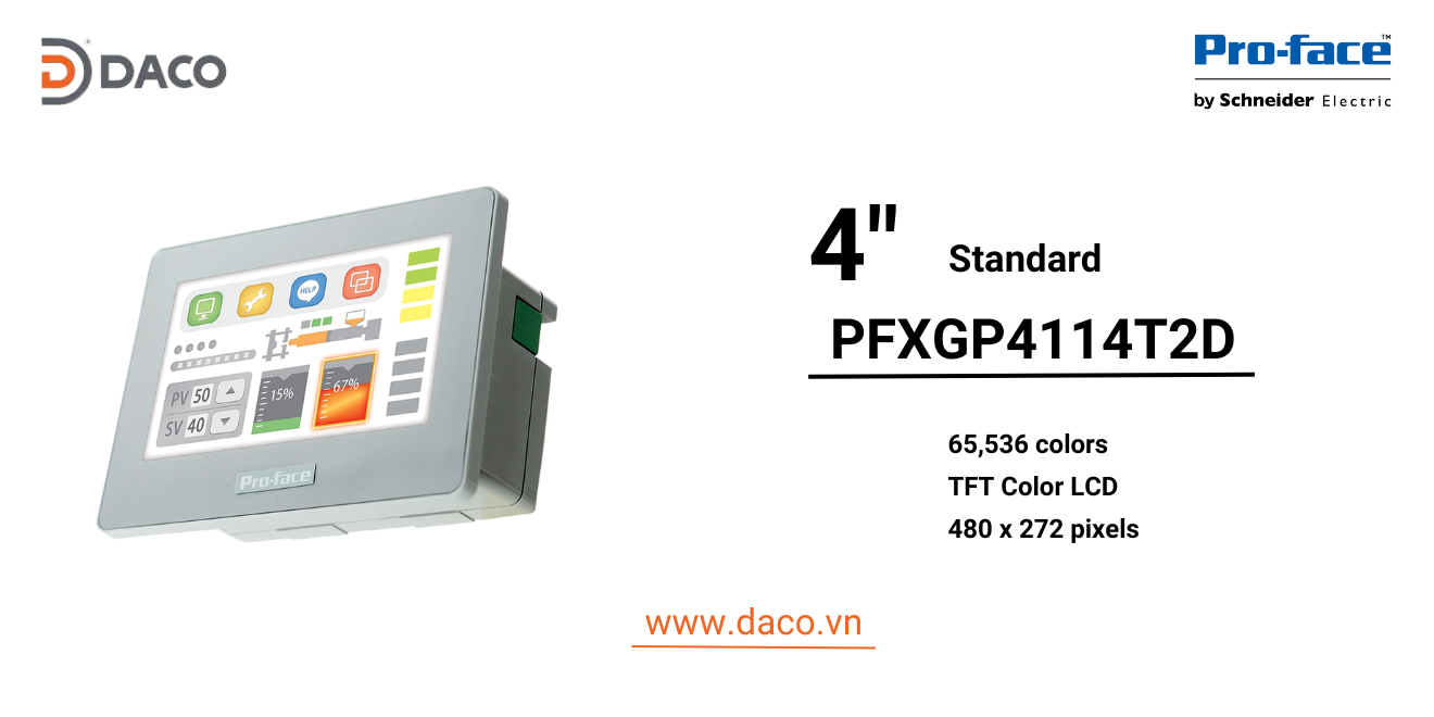 PFXGP4114T2D Màn hình cảm ứng HMI Proface GP4100 4.3 inch RS232, RS485, LAN