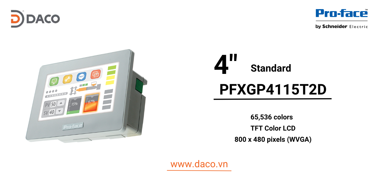 PFXGP4115T2D Màn hình cảm ứng HMI Proface GP4100 4.3 inch RS232, RS485, LAN