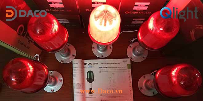 Q100LP Hình ảnh thực tế Đèn báo hiệu Qlight Hàn Quốc IP65, Chân SZ-24