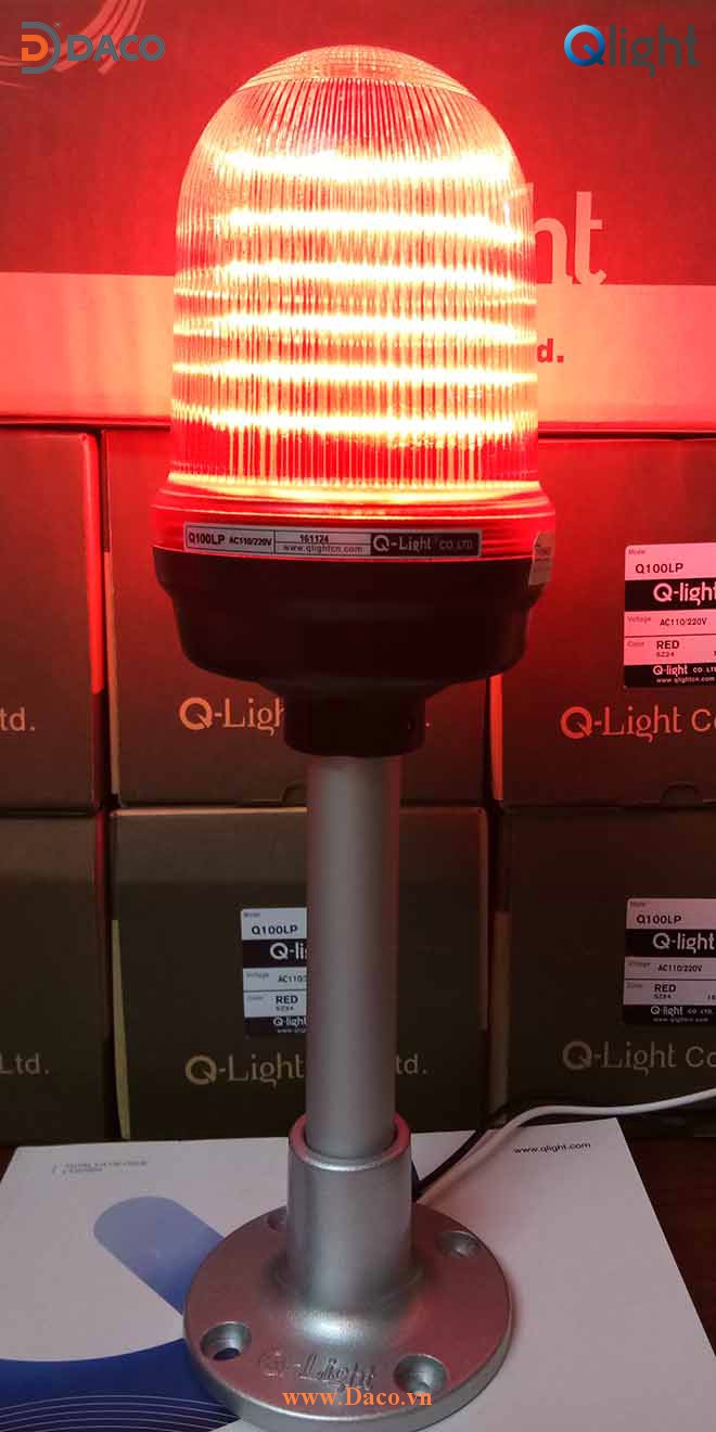 Q100LP-110/220-R-SZ24 Hình ảnh thực tế Đèn báo hiệu Qlight Hàn Quốc