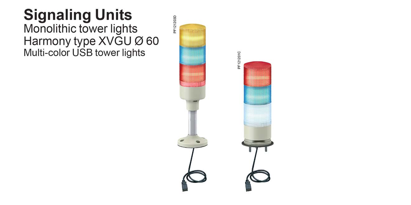 XVGU Đèn tháp USB đa màu 3 tầng Còi Buzzer Schneider Ø60