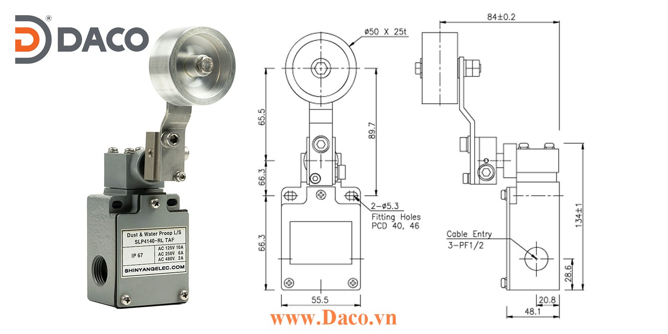 LZ0707-RL TAF Công tắc hành trình công nghiệp nặng Cần gạt Con lăn đơn to