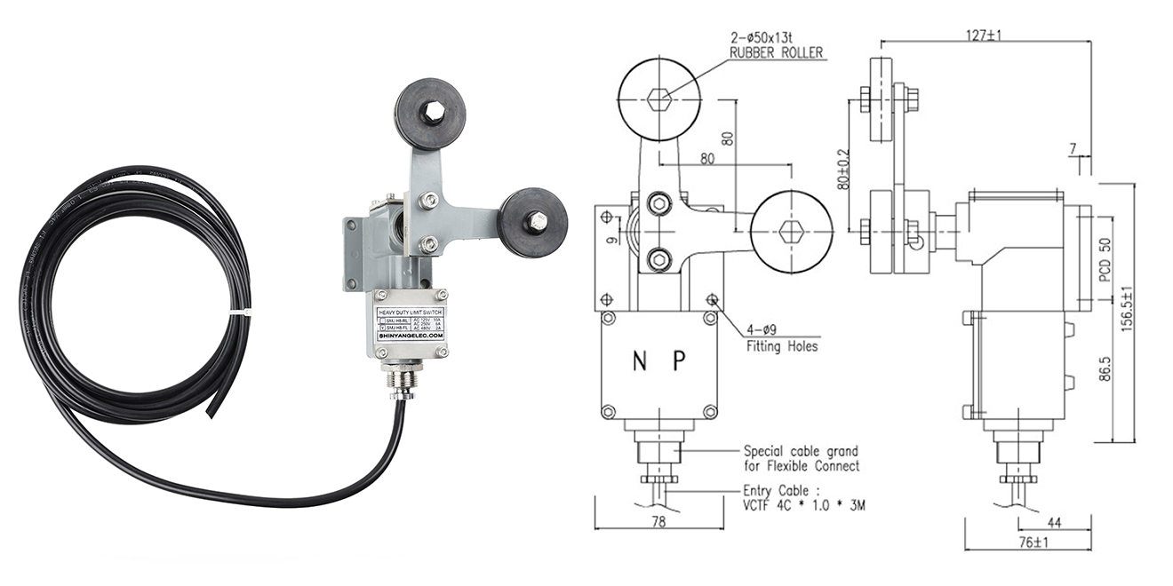 LZ1907S-FL Công tắc hành trình công nghiệp nặng Cần gạt con lăn kép