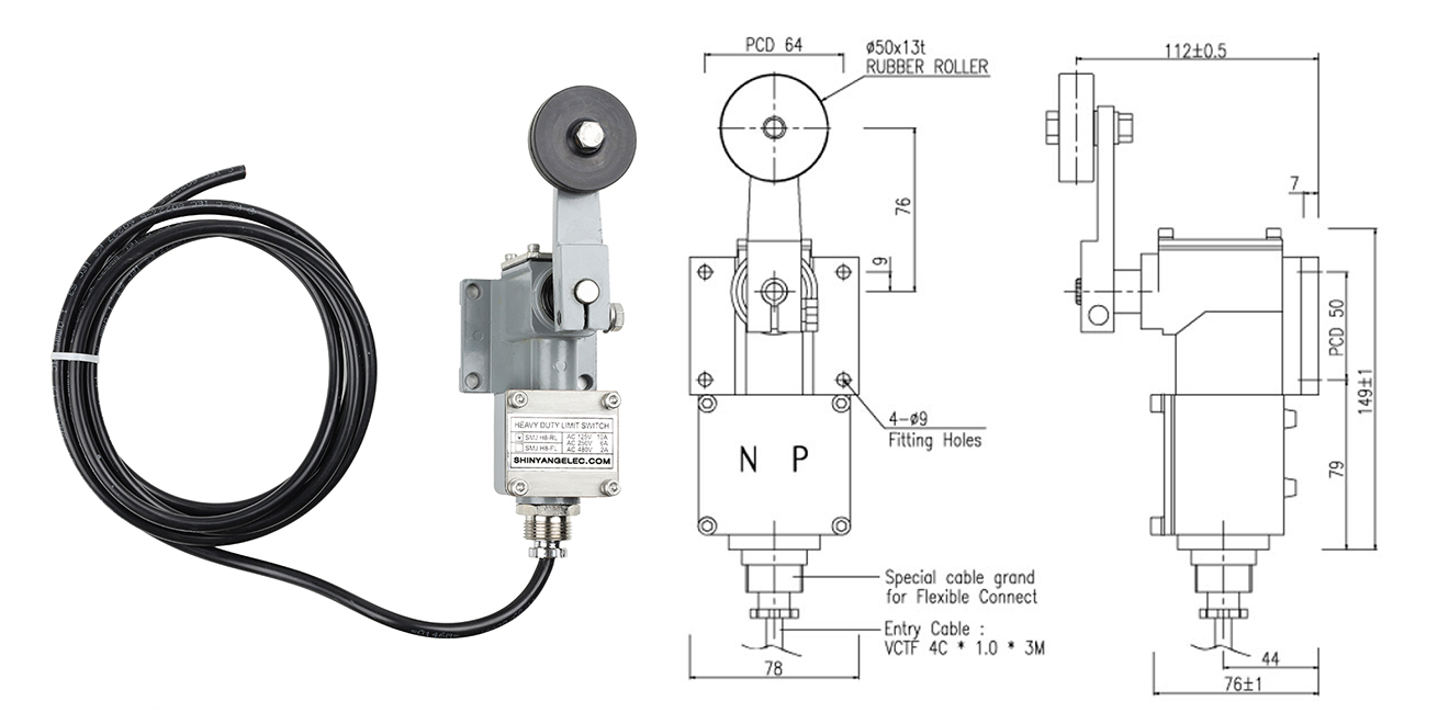 LZ1907S-RL Công tắc hành trình công nghiệp nặng Cần gạt Con lăn đơn