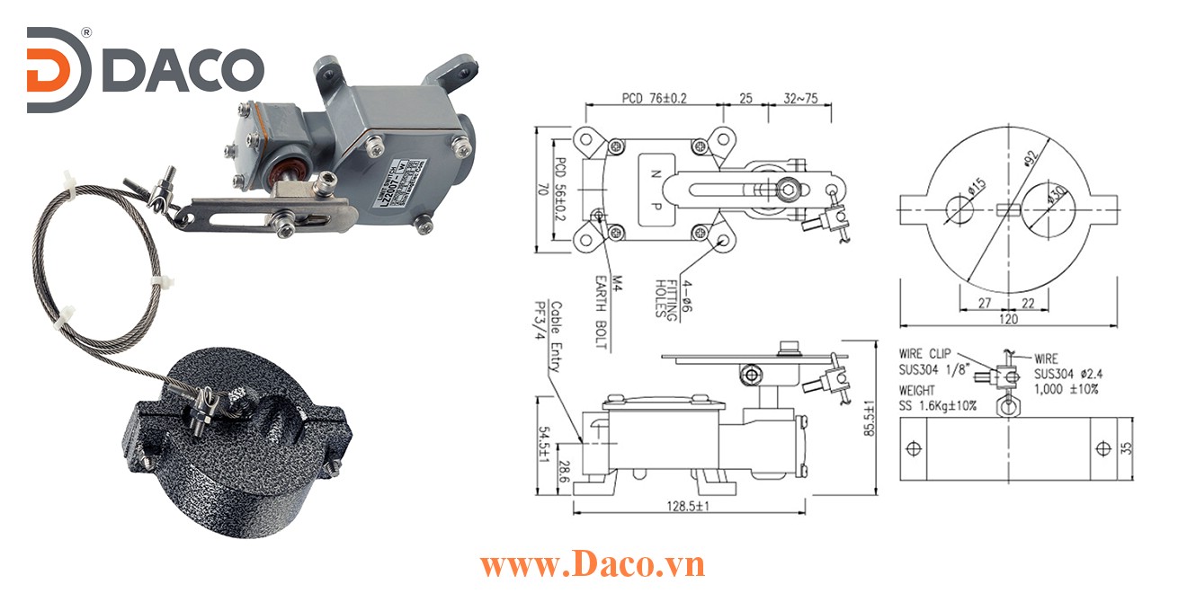 LZ2007-W Công tắc hành trình chống nước & bụi Cần gạt Dây treo quả nặng