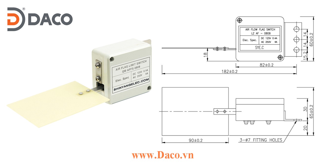 LZAF-0808 Công tắc hành trình lá gió Cần gạt bằng lá gió