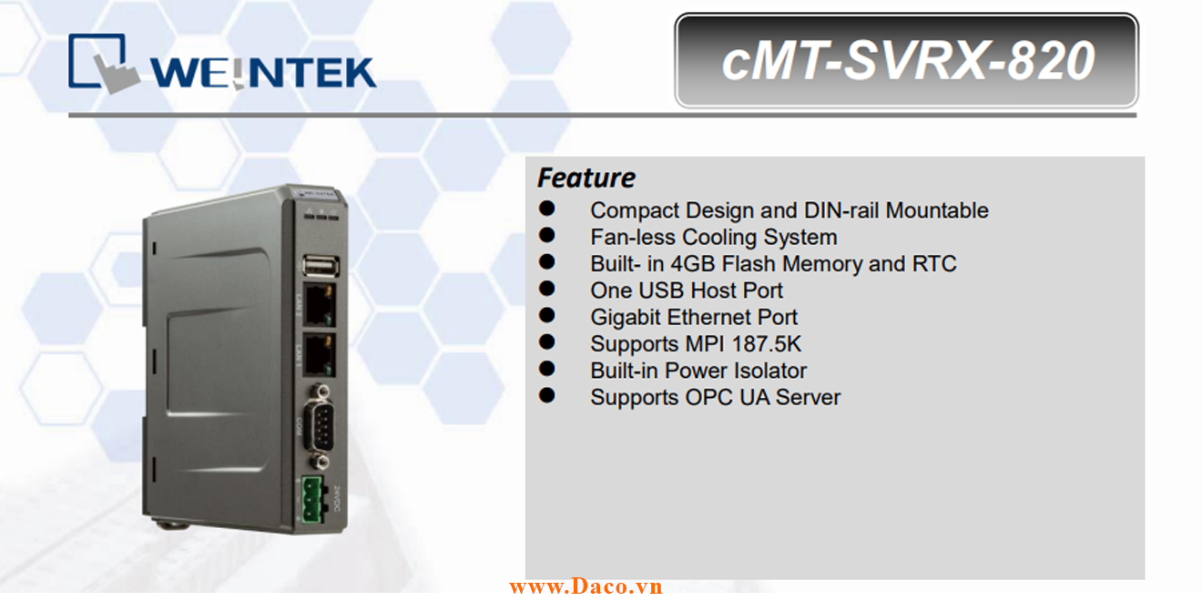 cMT-SVRX-820 Bộ giao tiếp hiển thị Server Weintek cMT RS232, RS485, LAN, Wifi