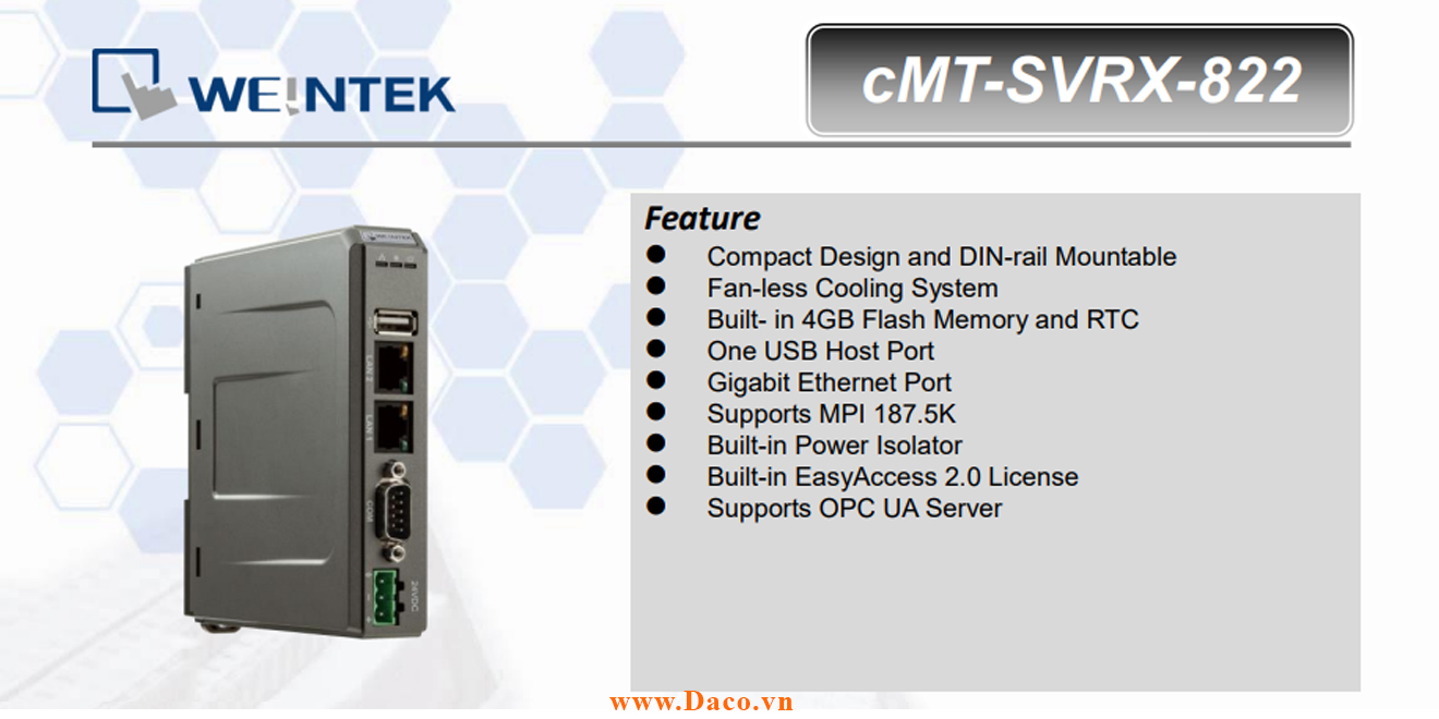cMT-SVRX-822 Bộ giao tiếp hiển thị Server Weintek cMT RS232, RS485, LAN, Wifi