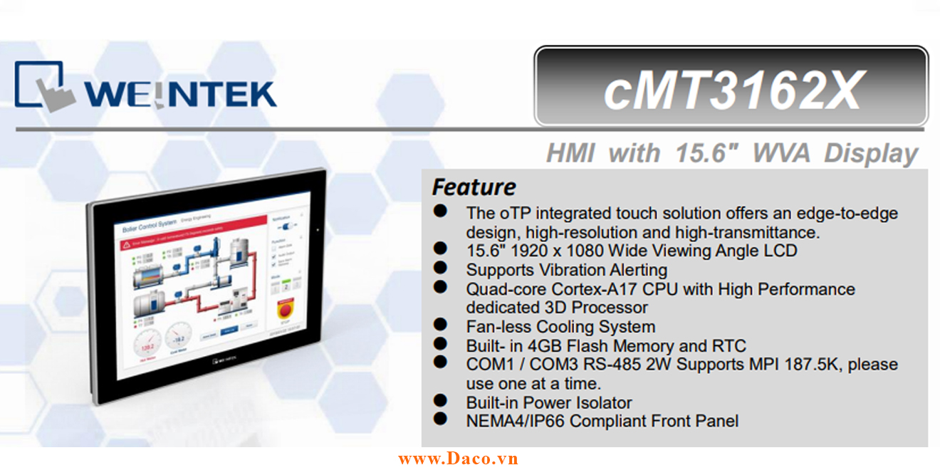 cMT3162X Màn hình cảm ứng HMI Weintek cMT 15.6 Inch IPS