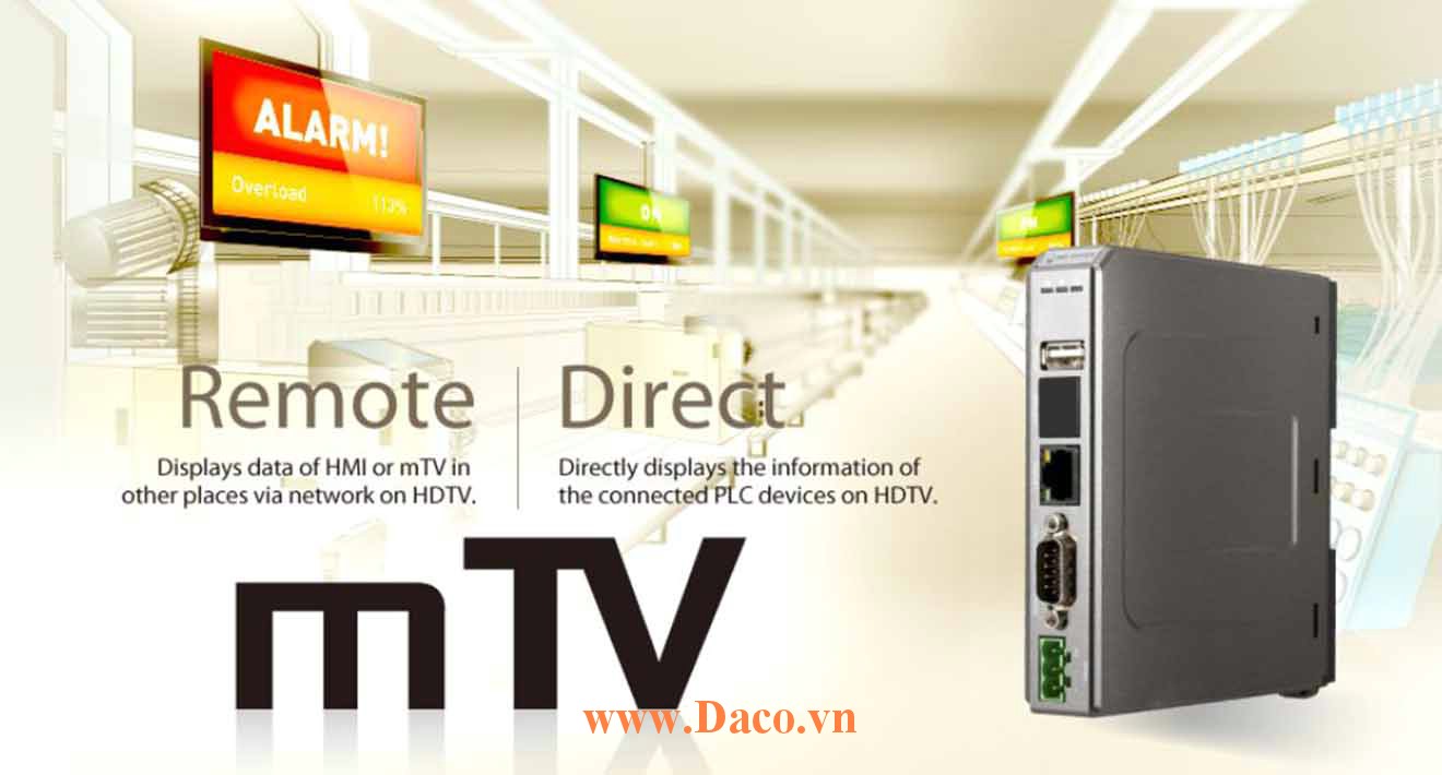 mTV-100 Bộ giao tiếp hiển thị Tivi HDMI Weintek mTV  Màu RS232, RS422, RS485, LAN